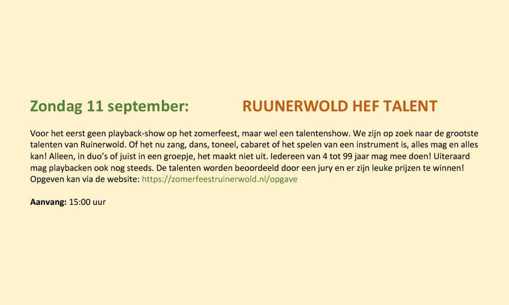 Ruunerwold hef Talent - Tim Wienen Drums
