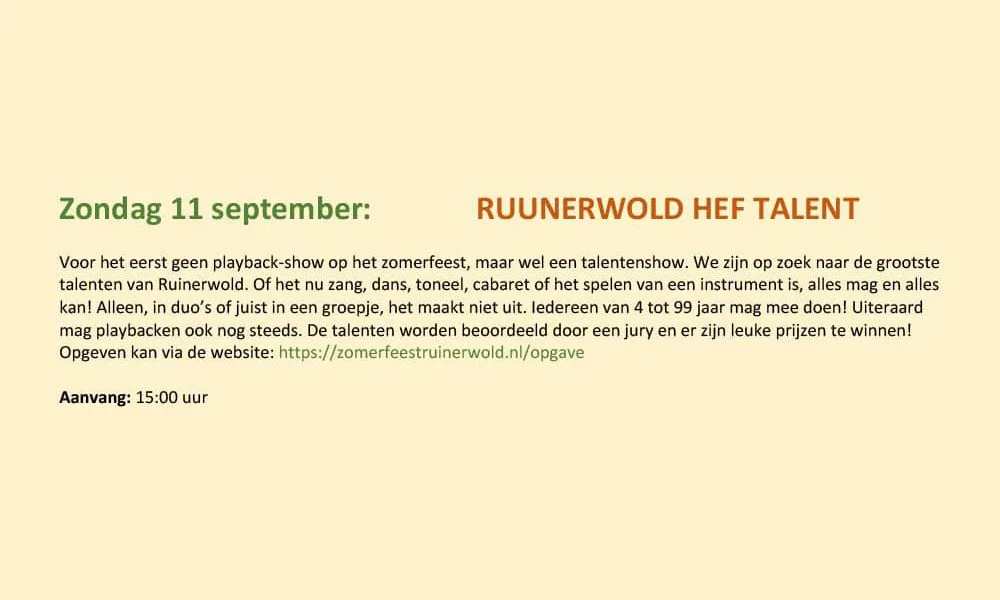 Ruunerwold hef Talent - Tim Wienen Drums